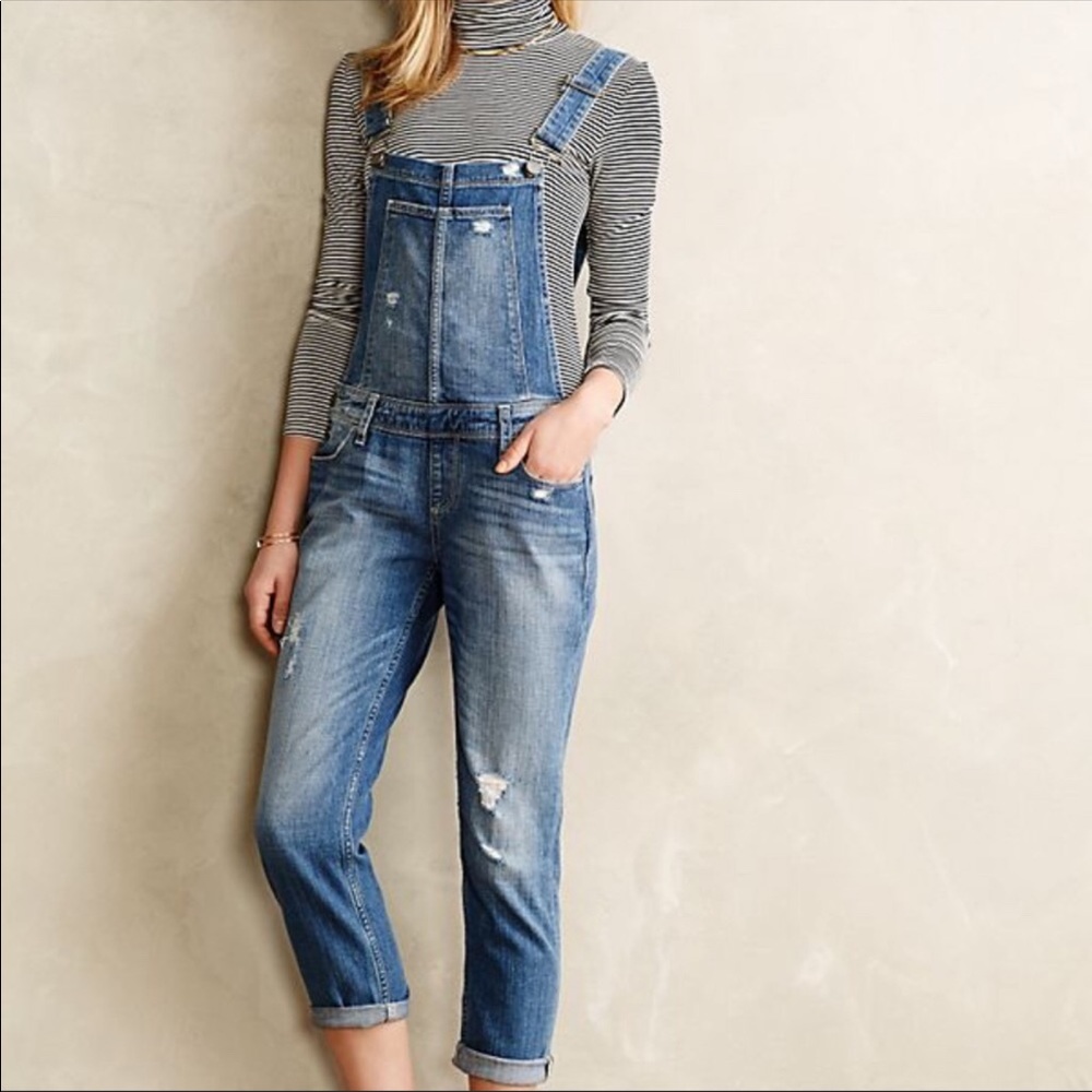 Anthropologie Paige Distressed Denim overalls